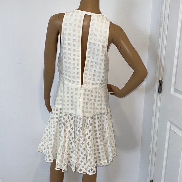 Milly Ivory Square Eyelet Ruffle Cocktail and Party Tunic Dress size 6 - Picture 7 of 15